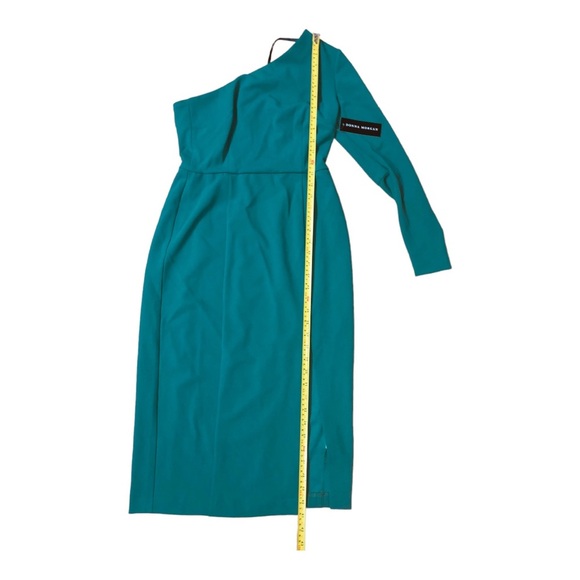 Donna Morgan emerald green one shoulder‎ sheath cocktail dress size 2 brand new - Picture 10 of 16